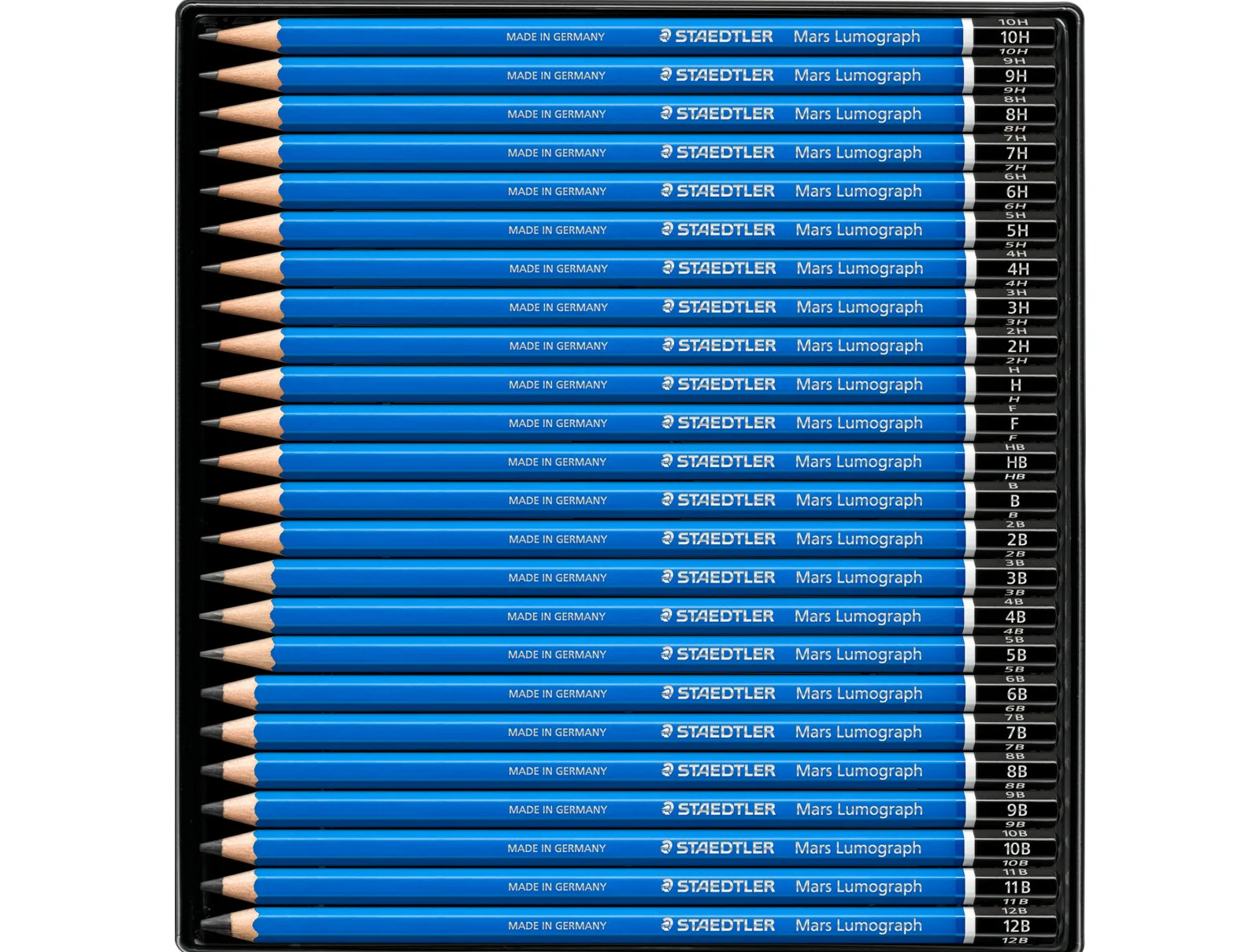 STAEDTLER Mars Lumograph 100 Graphite Pencils – Full Range Set (Pack of 24) - Image 3
