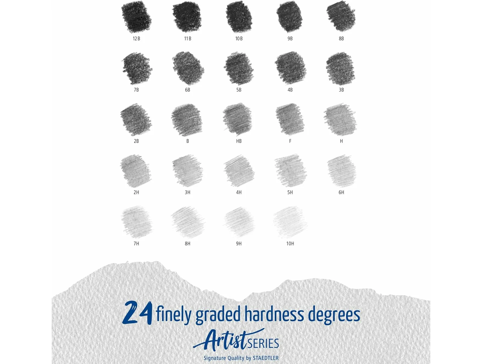 STAEDTLER Mars Lumograph 100 Graphite Pencils – Full Range Set (Pack of 24) - Image 4