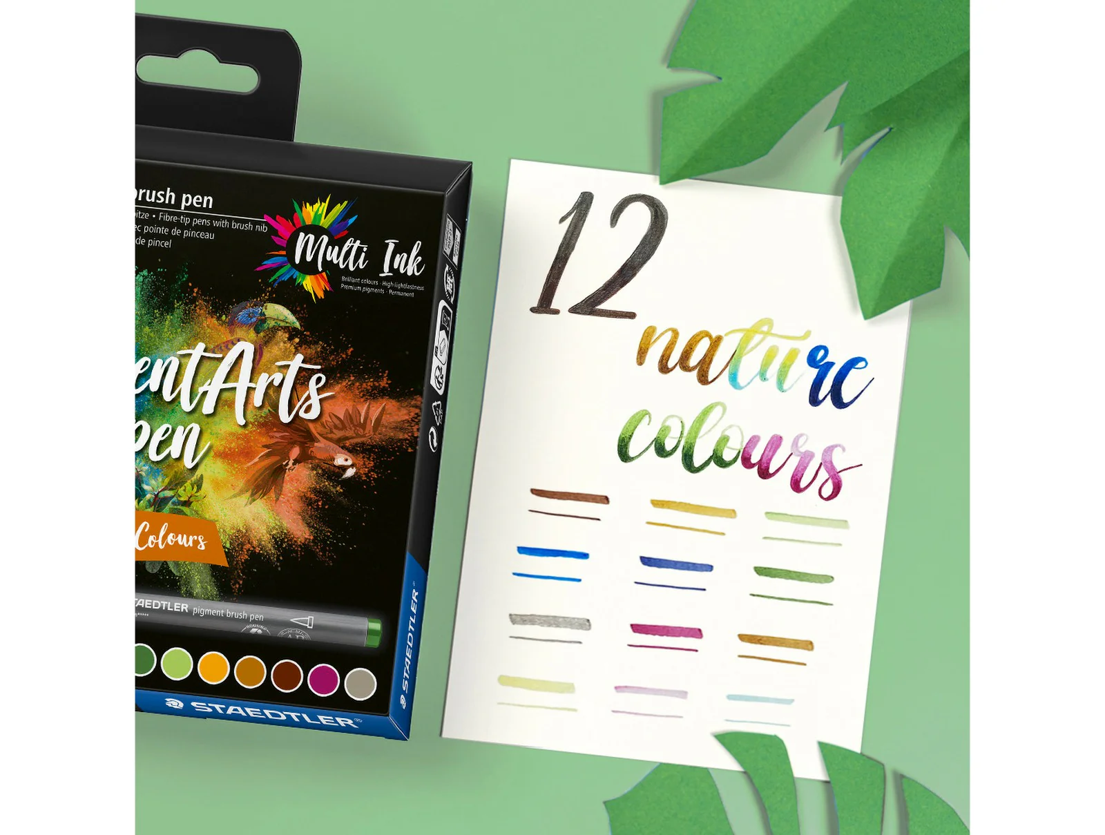 STAEDTLER Pigment Brush Pen 371 Set – Nature Colours (Pack of 12) - Image 6