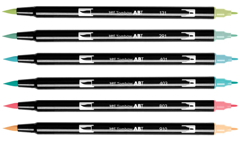 Tombow ABT Dual Brush Pen Candy Colours Set of 6 - Image 3