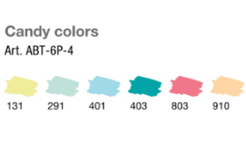 Tombow ABT Dual Brush Pen Candy Colours Set of 6 - Image 4