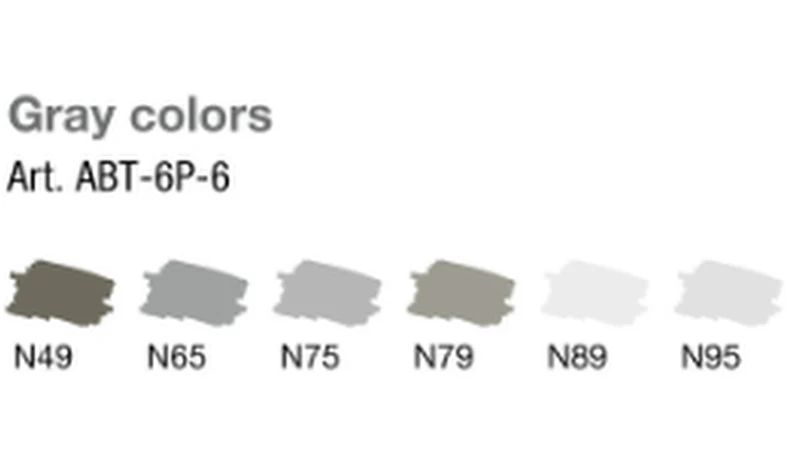 Tombow ABT Dual Brush Pen Grey Colours Set of 6 - Image 4