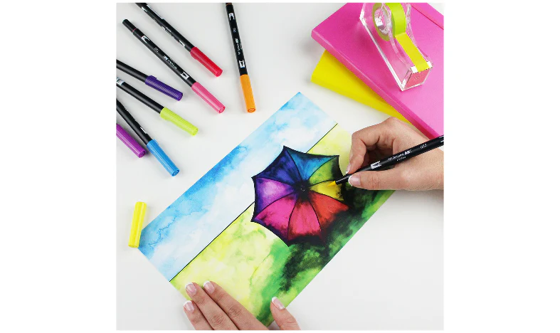 Tombow ABT Dual Brush Pen Primary Colours Set of 12 - Image 5