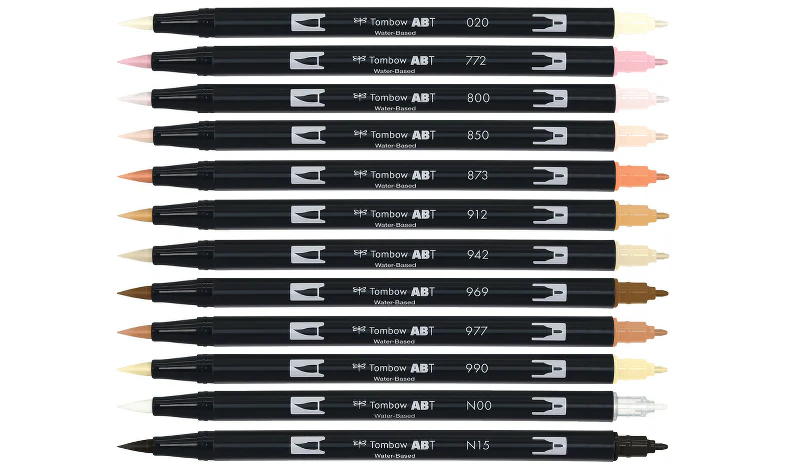 Tombow ABT Dual Brush Pen Skin Tones Set of 12 - Image 3