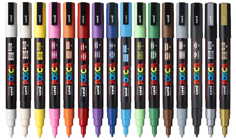 Uni POSCA Marker Pen PC-3M Fine Set of 16 Assorted - Image 2