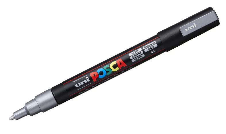 Uni POSCA Marker Pen PC-3M Fine Set of 2 (Gold Silver) - Image 3