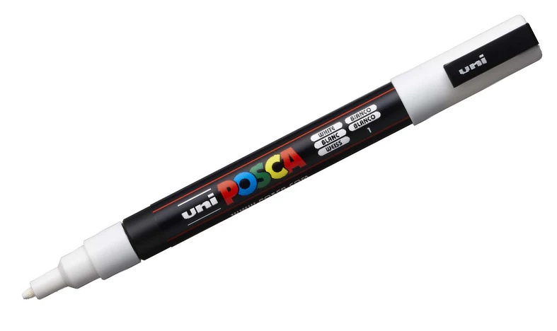 Uni POSCA Marker Pen PC-3M Fine Set of 3 (Gold Silver White) - Image 4