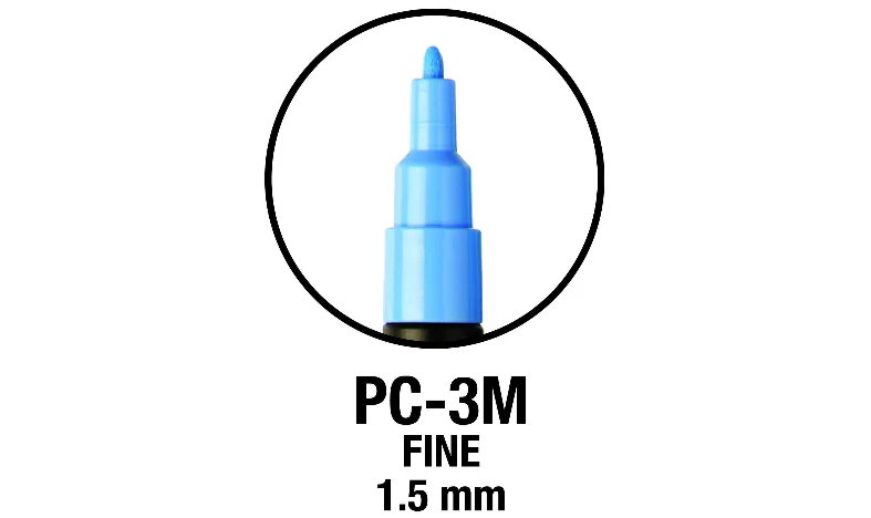 Uni POSCA Marker Pen PC-3M Fine Set of 4 Monotones - Image 4