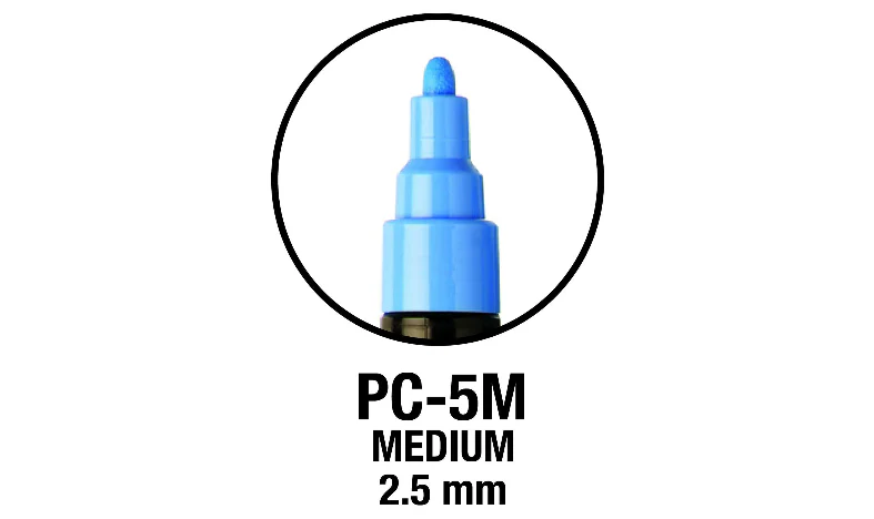Uni POSCA Marker Pen PC-5M Medium Set of 2 (Gold Silver) - Image 3