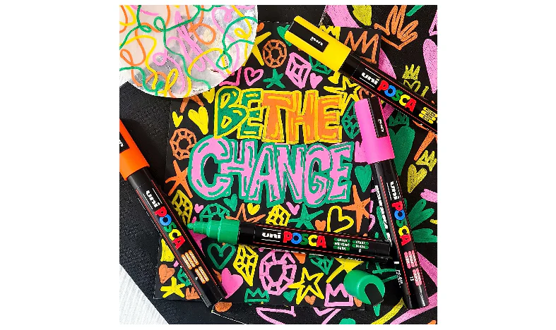 Uni POSCA Marker Pen PC-5M Medium Set of 4 Block - Image 5